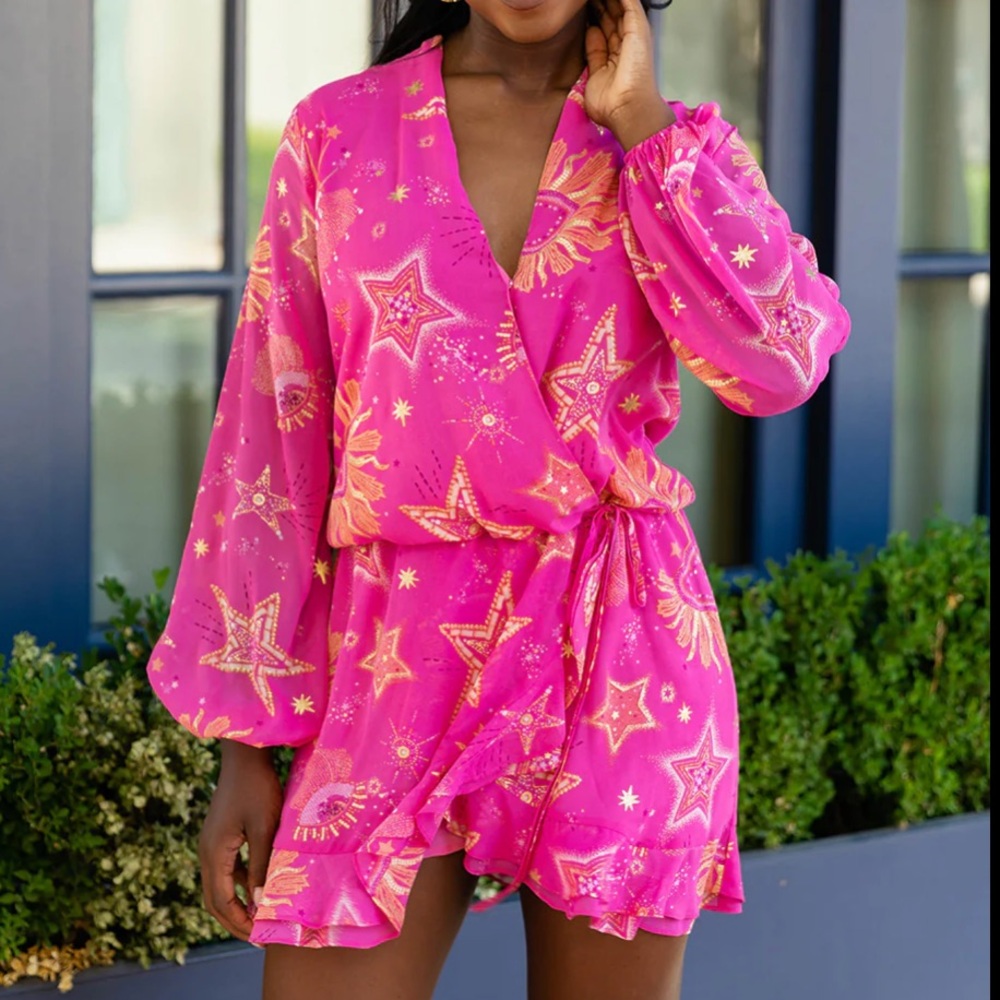 Buddy Love Pink Celestial Print Dress Small 🩷